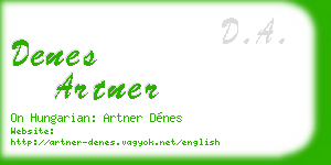 denes artner business card