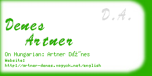 denes artner business card